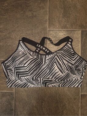 Under Armour Black & White Zebra-Print Sports Bra